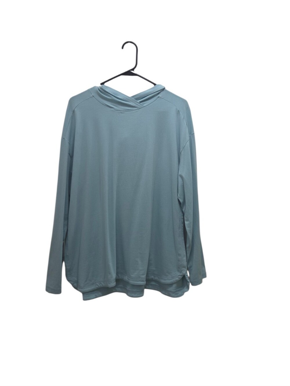 Orvis Hoodie Womens L Blue Modal Cotton Lightweight Long Sleeve Outdoor Pullover